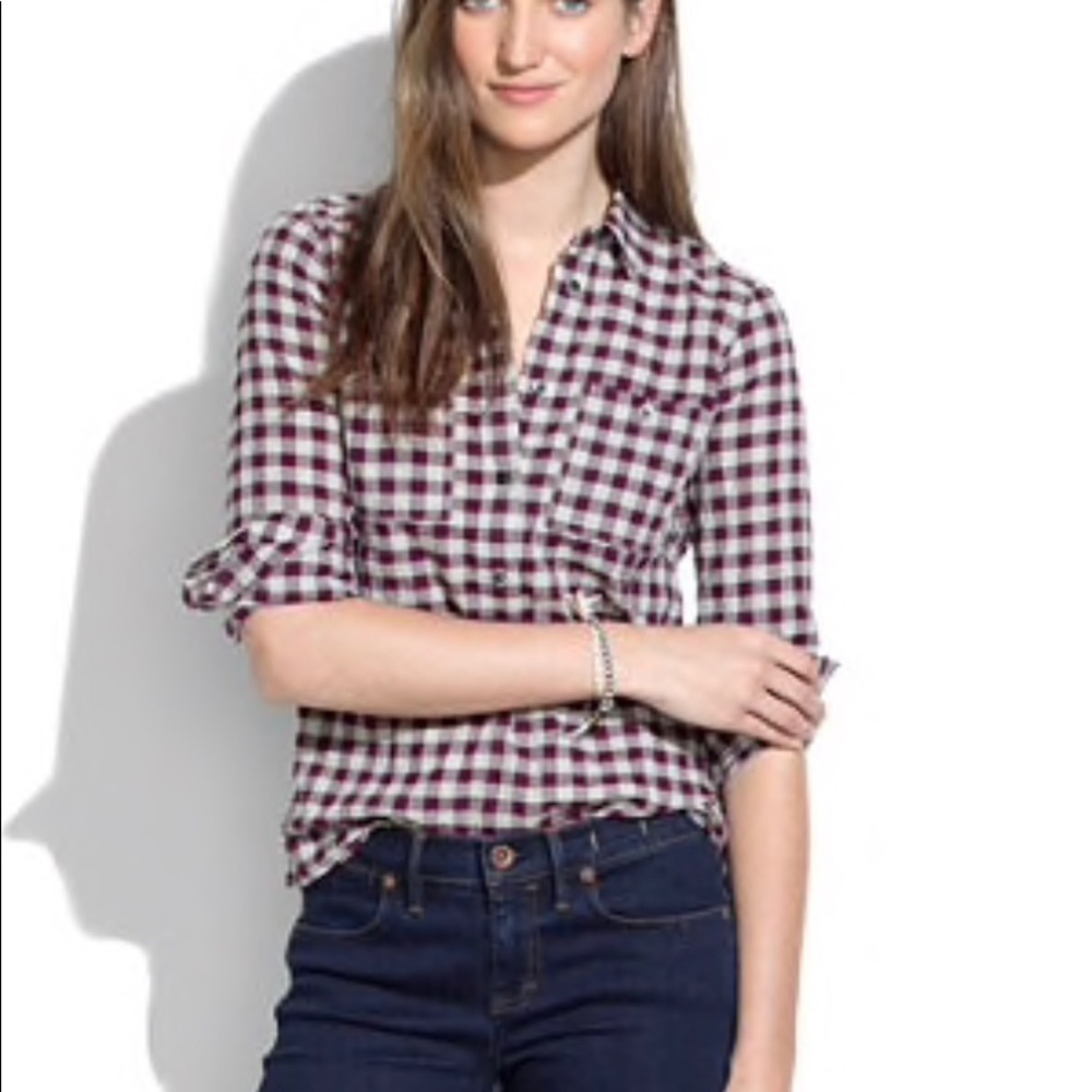 Madewell Mini-Check Market Popover Double Pocket M
